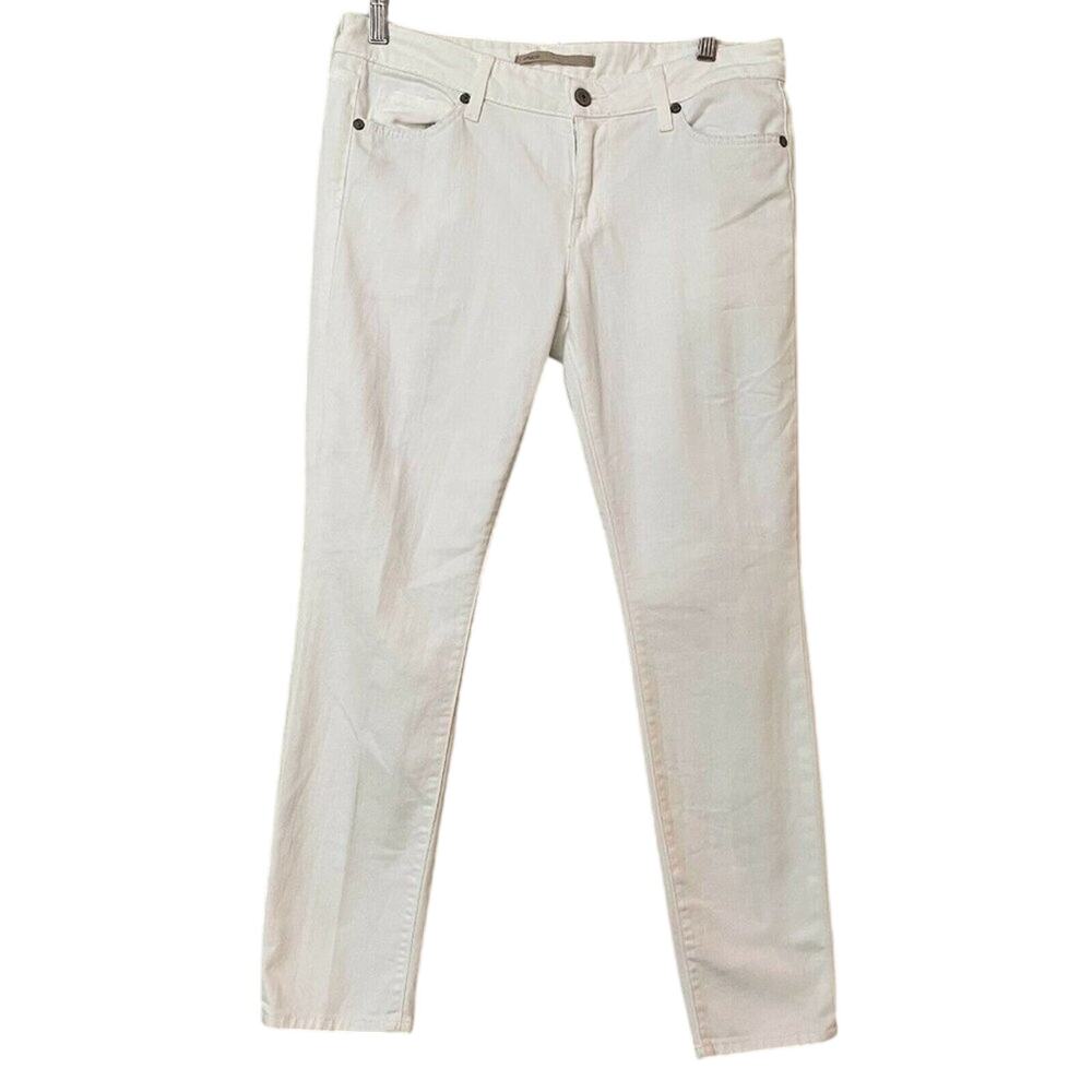 Vince White Mid Rise Skinny Ankle Jeans Womens 29 Y2K Classic Zip Fly Denim
